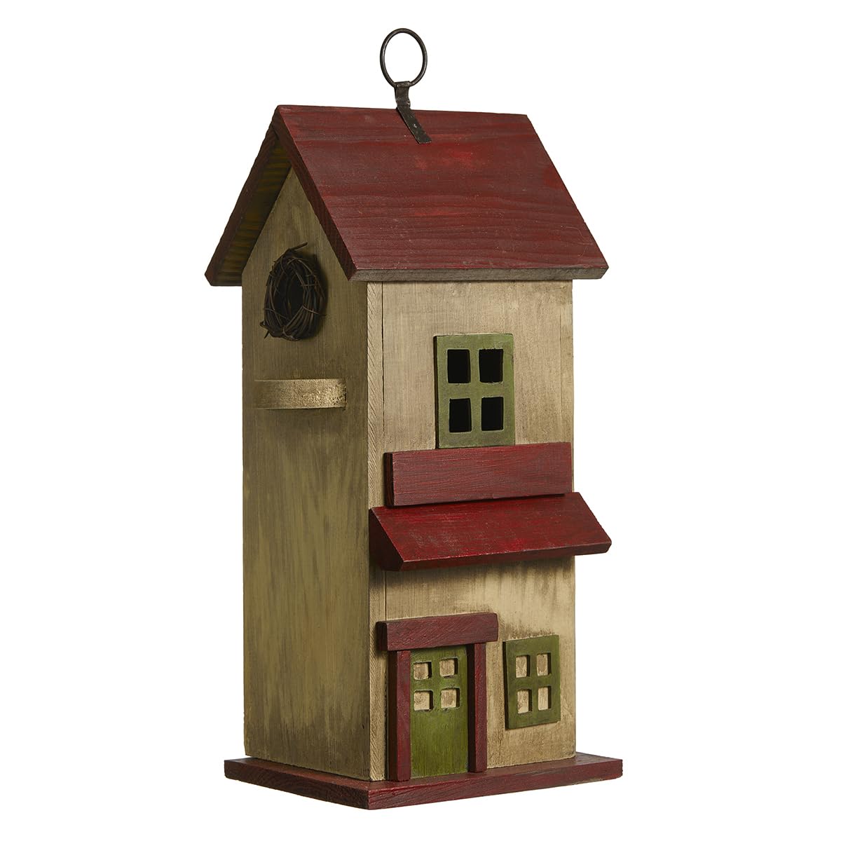 Bird House Glitzhome Madeira Rústica Envelhecida Pintada À Mão