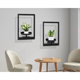 Porta-retratos: Porta-plantas, Suporte Para Montagem Na Parede, Metal Preto, 2 Peças