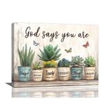 Pintura Em Tela Farmhouse Succulent Wall Art 40x30cm