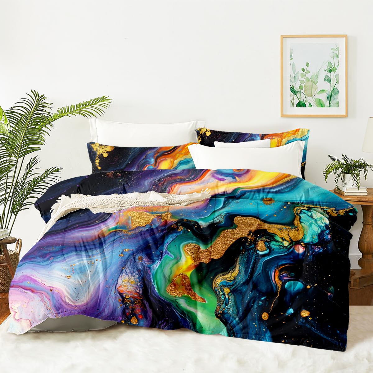Conjunto De Edredom Coutuechen Marble Queen Size Com 2 Fronhas