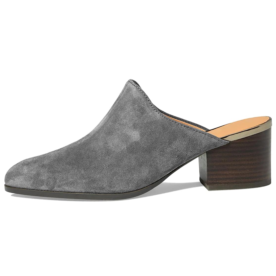 Salto Feminino Sandal Mules Dystralix, De Camurça Cinza, Tamanho 7