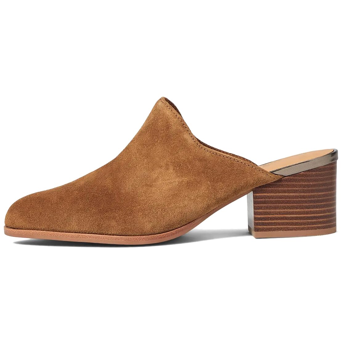 Sapato Feminino Sandal Mules Dystralix, Conhaque, Camurça, Tamanho 8