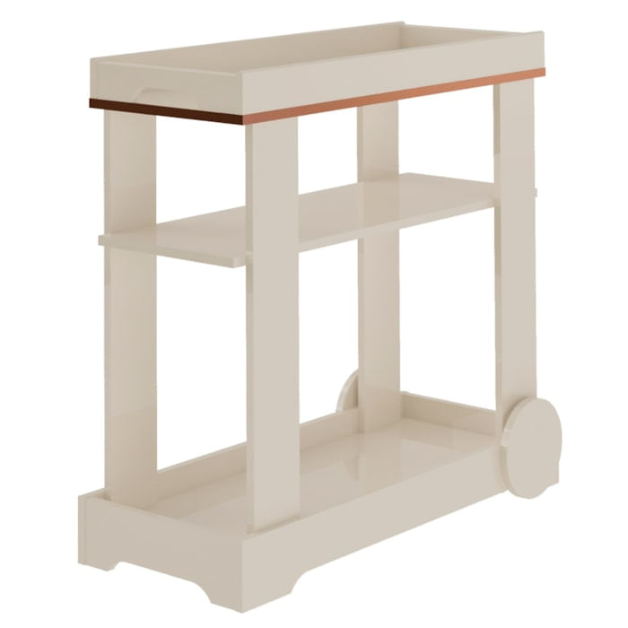 Carrinho Bar Com Rodizios 80 Cm 4627 Off White Arly