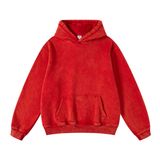 Moletom Com Capuz Hathne Masculino De Algodão Vermelho De Grandes Dimensões