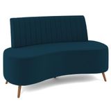 Sofá 2 Lugares Para Sala Living 135cm Pés Palito Tamar K04 Veludo Azul - Mpozenato