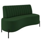 Sofá 2 Lugares 135cm Pés Aço Preto Tamar K04 Veludo Verde - Mpozenato