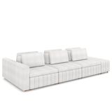 Sofá Ilha E Puff Sala Living 365cm Siesta M22 Boucle Branco - Mpozenato