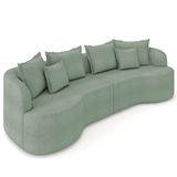 Sofá 3 Lugares 230cm Orgânico Quito K04 Boucle Verde - Mpozenato