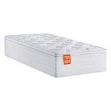 Colchão Solteiro Molas Ensacadas Real Pillow Top 88x188x27cm Branco Inducol - Suporta até 130kg por pessoa