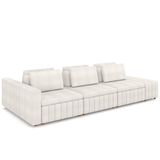 Sofá Ilha E Puff Sala Living 365cm Siesta M22 Boucle Bege Claro - Mpozenato