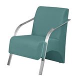 Poltrona Suede Vênus Decorativa Braço De Alumínio
