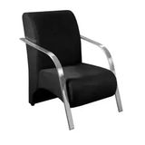 Poltrona Suede Vênus Decorativa Braço De Alumínio