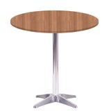 Mesa Delta Em Alumínio 75 Cm (alt) Base Em X Tampo Mdp Redondo 60 Cm (larg) X 2,50 Cm (alt) Noce Nat
