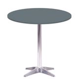 Mesa Delta Em Alumínio 75 Cm (alt) Base Em X Tampo Mdp Redondo 80 Cm (larg) X 2,50 Cm (alt) Grafito