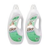 Kit 2 Lava Roupas Sabão Liquido Fragância Coco 2 Litros