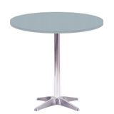 Mesa Delta Em Alumínio 75 Cm (alt) Base Em X Tampo Mdp Redondo 80 Cm (larg) X 2,50 Cm (alt) Cinza