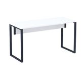Mesa Escritório P25 Tub Pandin 120 Cm (larg) Tampo Mdp Branco Pé Aço Tubular Azul Del Rey