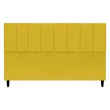 Cabeceira Para Cama Box King Size 195 Cm Classic Suede Amarelo Suede