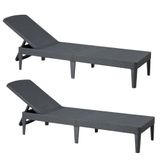 Kit 02 Espreguicadeira Piscina Keter Jaipur Dobravel Com 4 Ajustes De Encosto