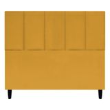 Cabeceira Estofada Para Cama Box Casal 140 Cm Classic Suede Mostarda Suede
