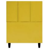 Cabeceira Estofada Para Cama Box Solteiro 90 Cm Classic Suede Amarelo Suede