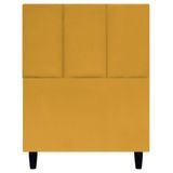 Cabeceira Estofada Para Cama Box Solteiro 90 Cm Classic Suede Mostarda Suede
