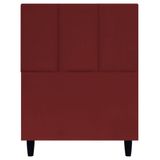 Cabeceira Estofada Para Cama Box Solteiro 90 Cm Classic Suede Vermelho Suede