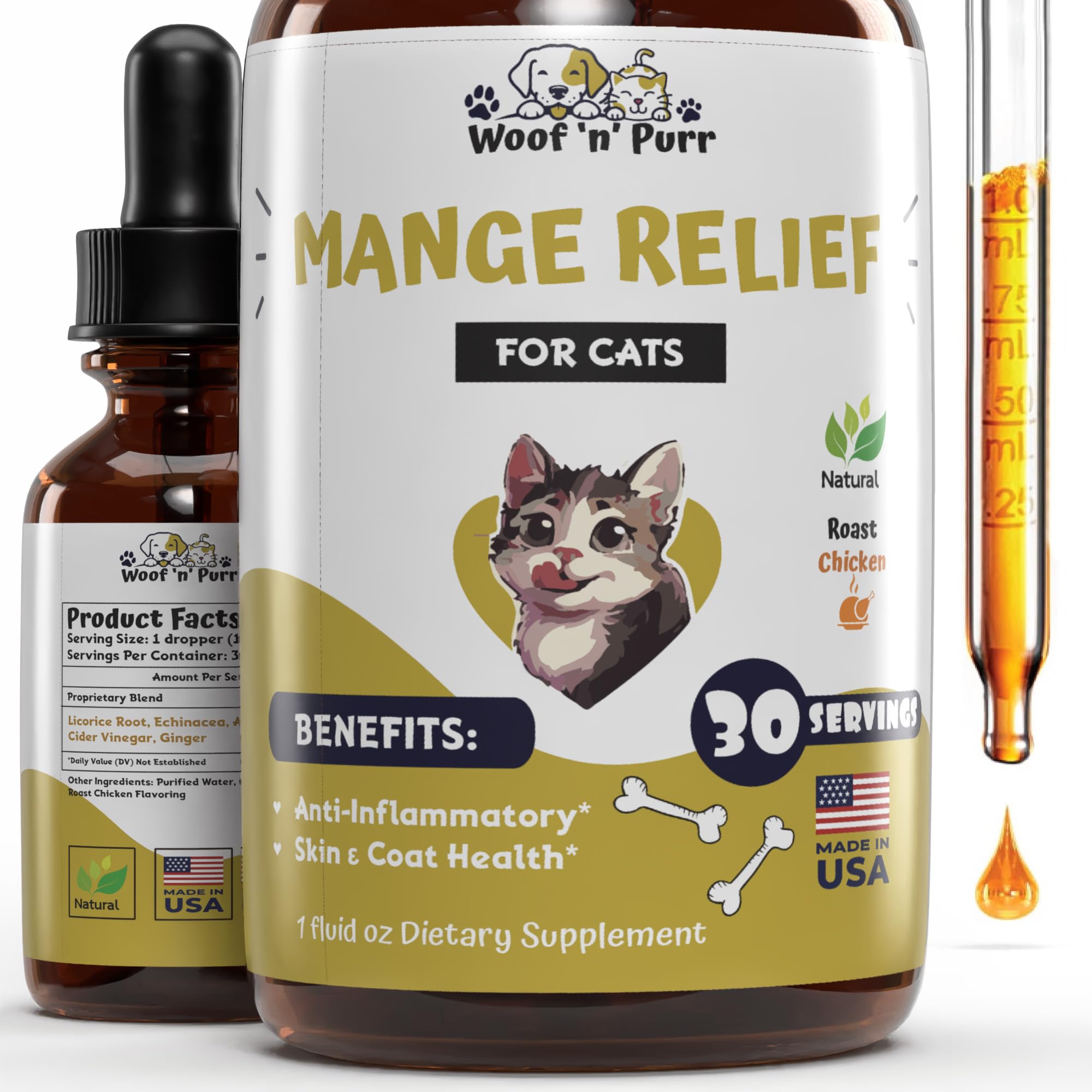 Tratamento De Sarna Woof 'n' Purr Natural Relief Para Gatos