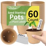 Vasos De Turfa Dalzom De 4 Polegadas E 60 Unidades Com Rótulos De Plantas Biodegradáveis