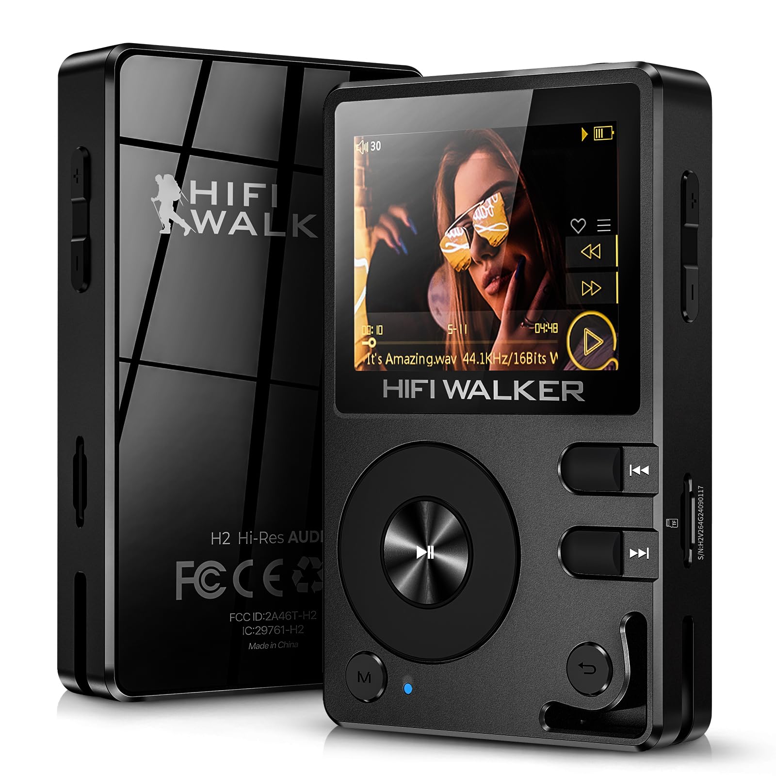 Leitor De Mp3 Hifi Walker H2 128gb Bluetooth 5.2 Música De Alta Resolução