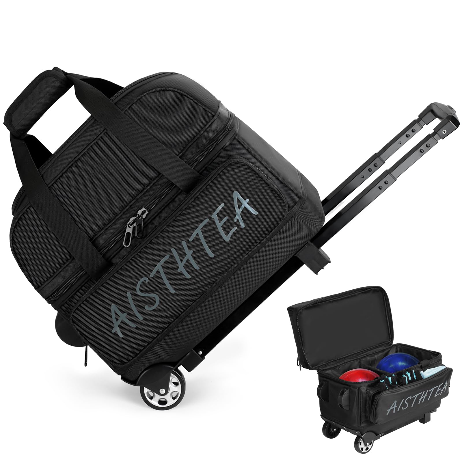 Bolsa De Boliche Aisthtea 2 Ball Trolley Com Rodas Shoe Comp