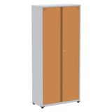 Armário Alto 2 Portas Pandin 90 Cm (largura) Inmetro Estrutura Aço Cinza E Portas Laranjas C- Chave