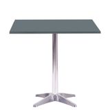 Mesa Delta Em Alumínio 75 Cm (alt) Base Em X Tampo Mdp Quadrado 80 Cm (larg) X 2,50 Cm (alt) Grafito