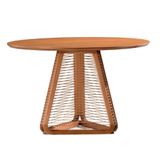 Mesa De Jantar Coss Ozki 130 Cm Madeira Eucalipto Cedro Redonda Corda Redonda Rami