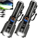 Lanterna Niaochao High Lumens Recarregável 990000lm, Pacote Com 2
