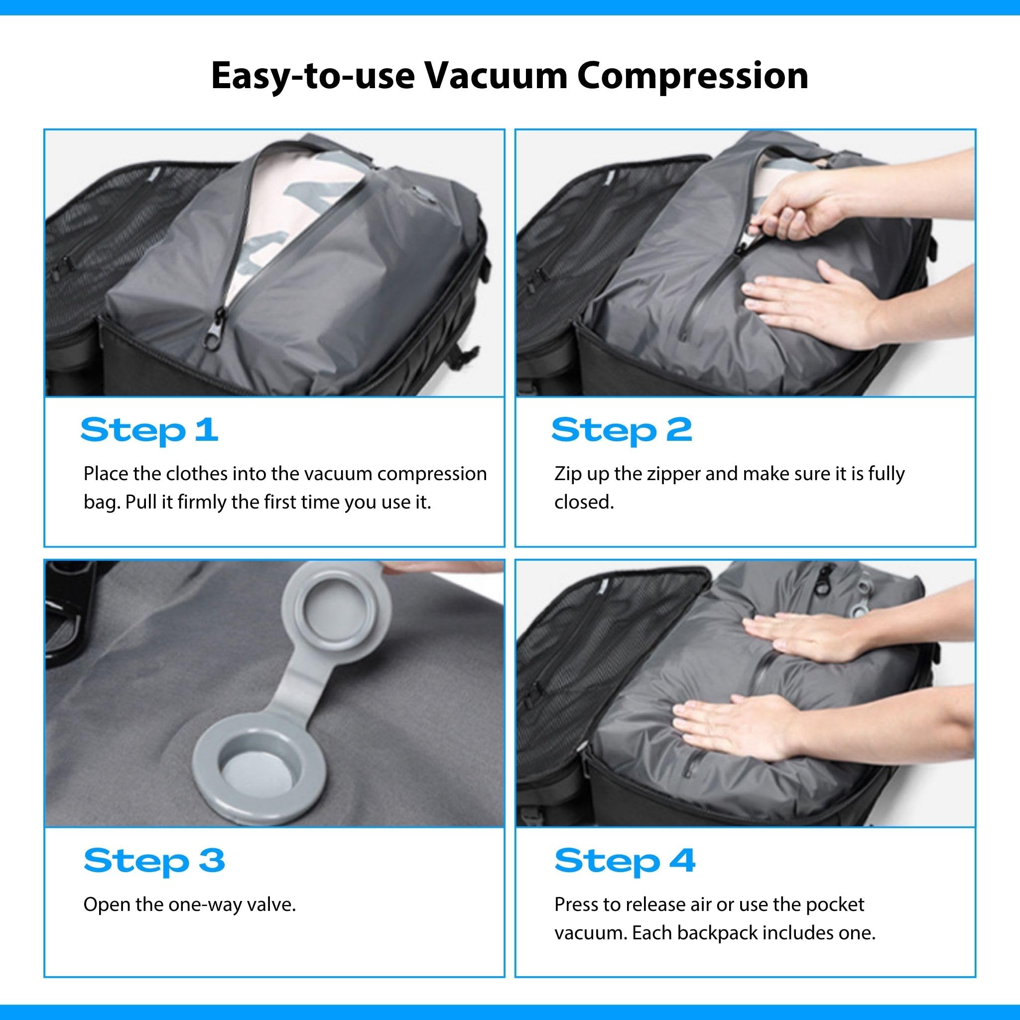 Mochila Megaback Airback 70l Com Sistema De Compressão A Vácuo - Carrefour