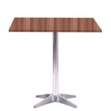 Mesa Delta Em Alumínio 75 Cm (alt) Base Em X Tampo Mdp Quadrado 80 Cm (larg) X 2,50 Cm (alt) Walnut