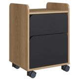 Gaveteiro Volante Flexus Artesano 40 Cm (larg) Mdp Hanover (mel) E Nero (preto) 2 Gavetas E Rodízios