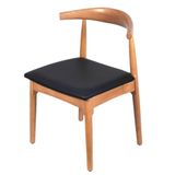 Cadeira Elbow Chair Carina Or Design 47 Cm (larg) Madeira Clara Assento Em Poliuretano (pu) Preto