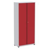 Armário Alto 2 Portas Pandin 90 Cm (largura) Inmetro Estrutura Aço Cinza E Portas Vermelhas C- Chave