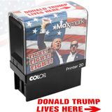 Selo Maxmark Donald Trump Vive Aqui Com Tinta Vermelha Autopintada