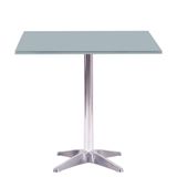 Mesa Delta Em Alumínio 75 Cm (alt) Base Em X Tampo Mdp Quadrado 70 Cm (larg) X 2,50 Cm (alt) Cinza