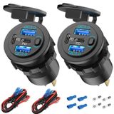 Carregador De Carro Hapytrip, Pacote Com 2 Tomadas Usb De 12 V, 4 Portas, 78 W, Pd3.0 E Qc3.0