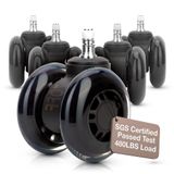 Cadeira De Escritório Wheels Zoff Double Rollerblade De 3 Polegadas, Conjunto De 5