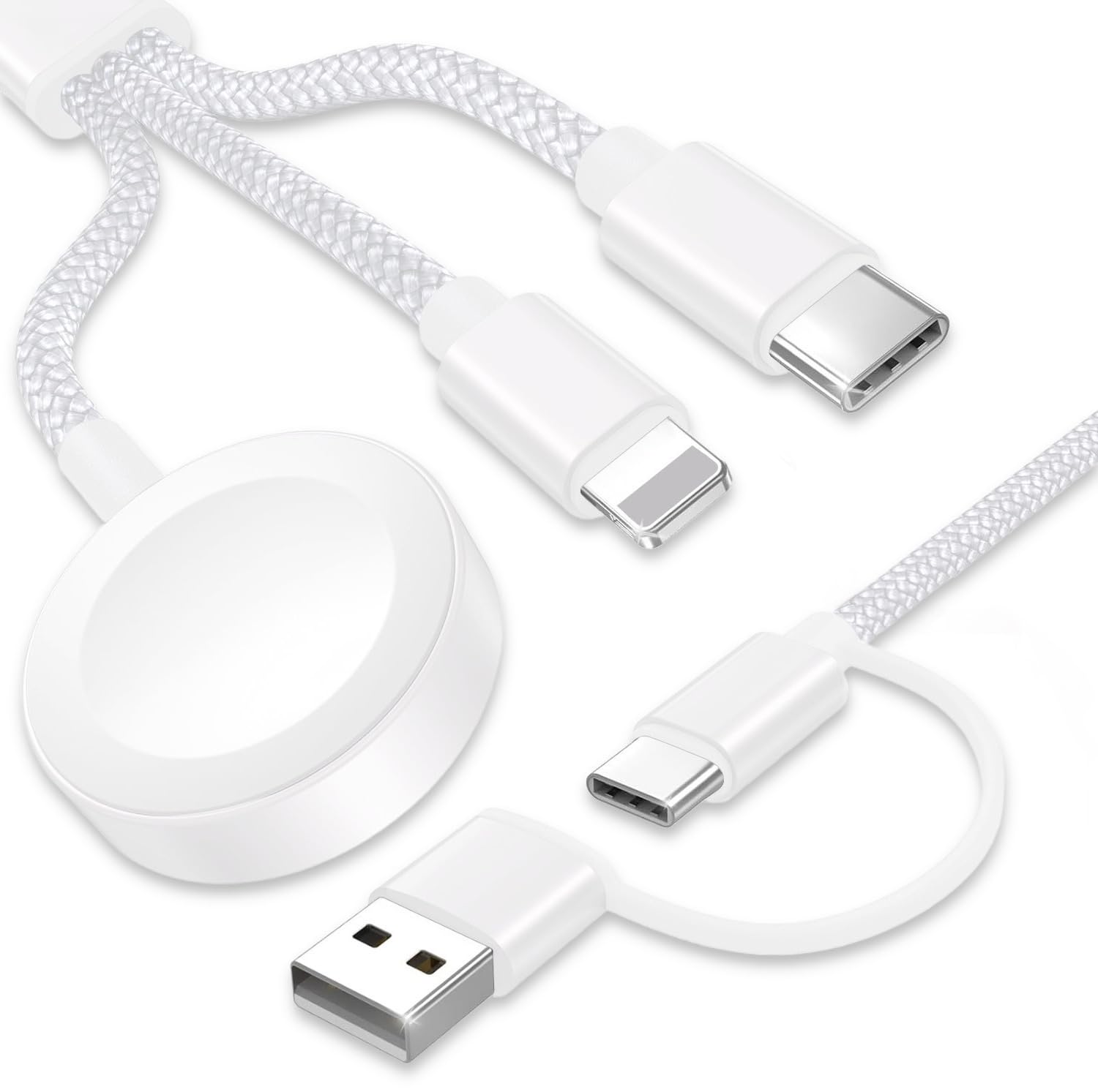 Cabo De Carregamento Top-up 3 Em 2 Usb C Para Apple Watch E Iphone