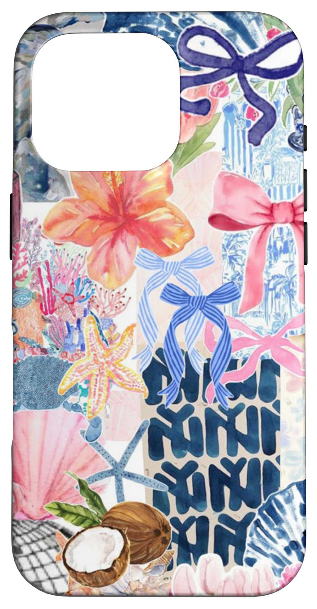 Capa De Telefone Beachy Blue Coquette Collage Para Iphone 16 Pro