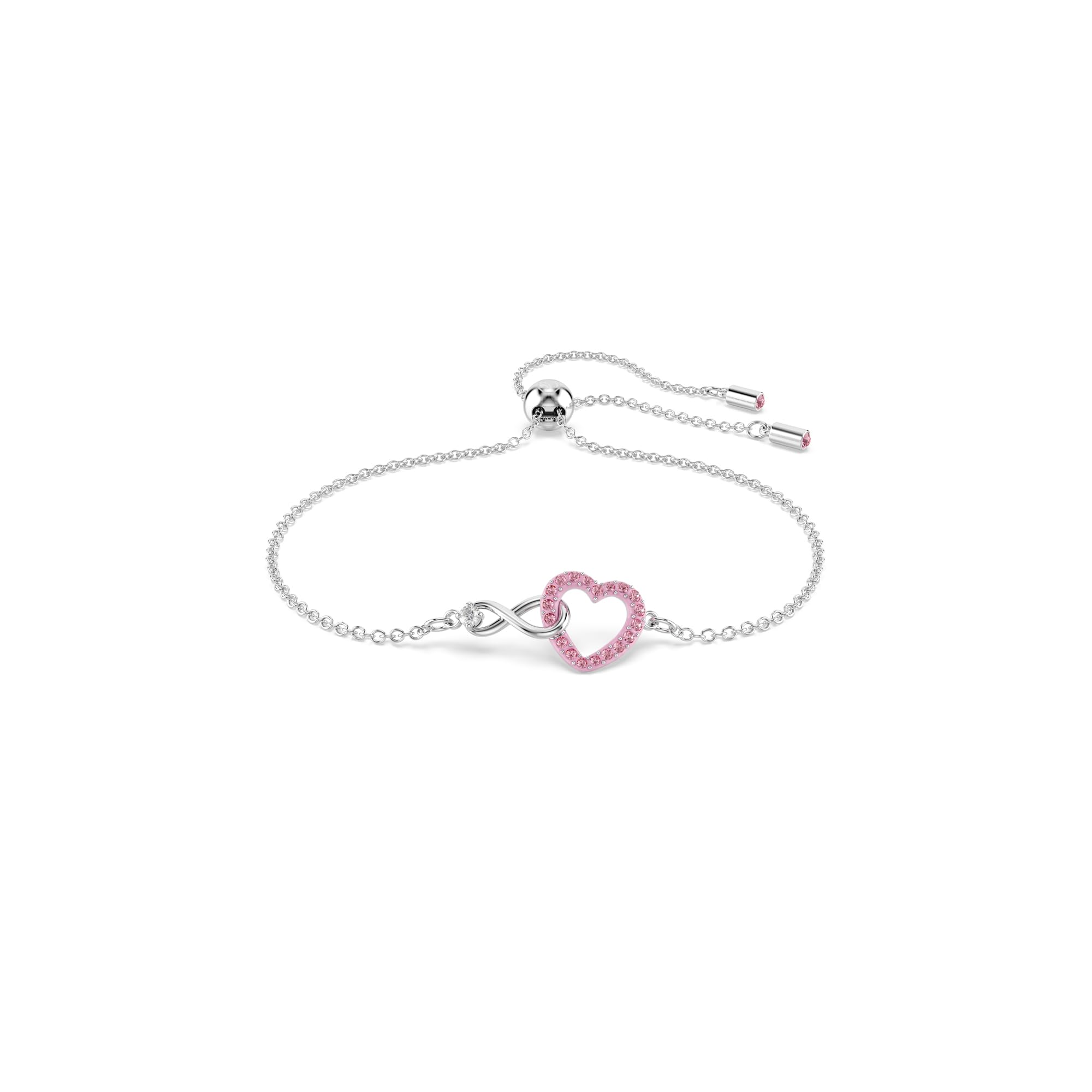 Pulseira Swarovski Hyperbola Heart Infinity Rosa Ródio