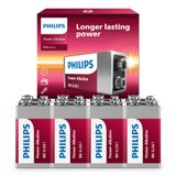 Bateria Philips 9v Power Alcaline Para Detector De Fumaça (pacote Com 8)