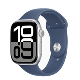 Apple Watch Series 10 46 mm GPS - Silver Aluminum/Denim Sport Band