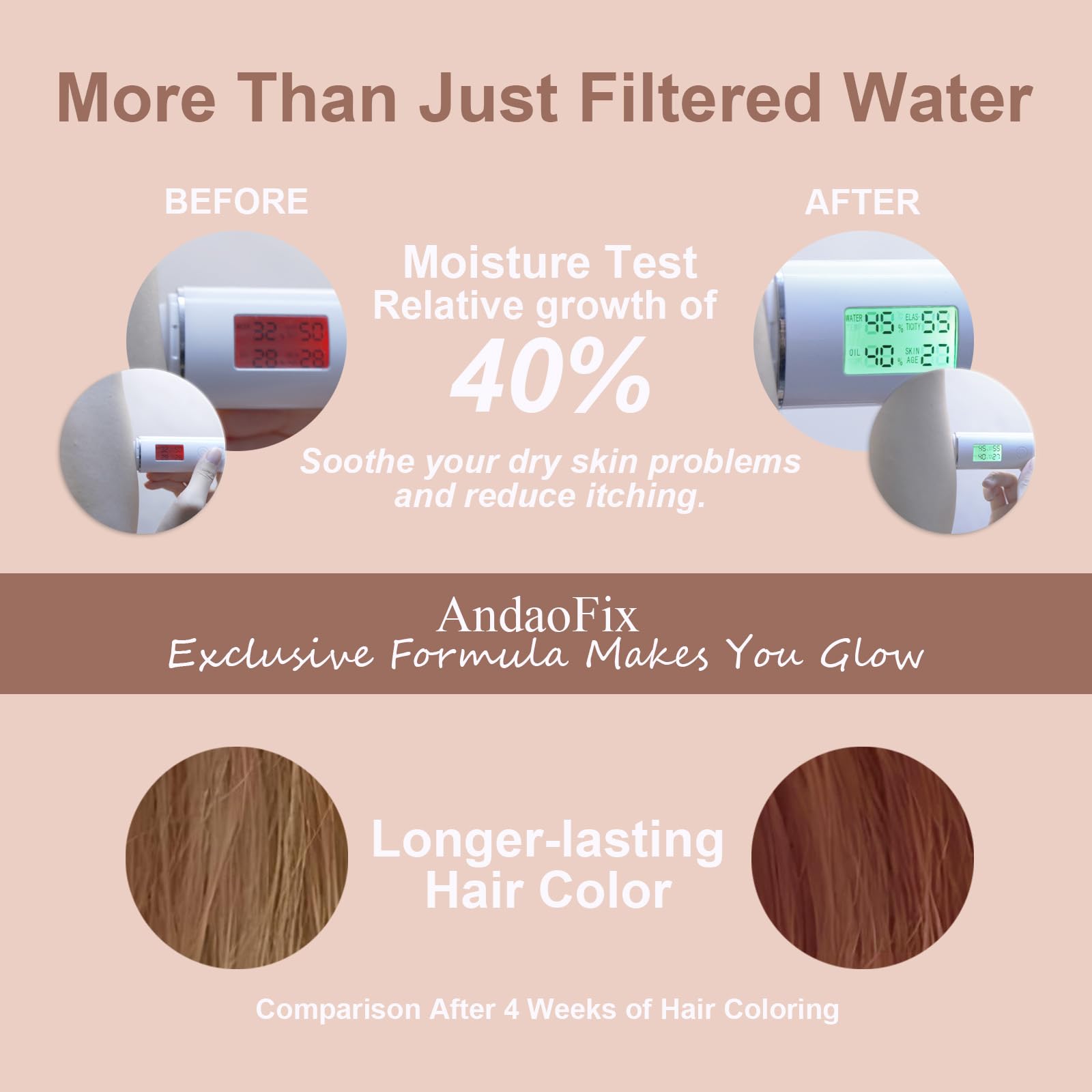 Filtro De Chuveiro Andaofix Metal Durable High Flow Matte Black